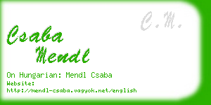 csaba mendl business card